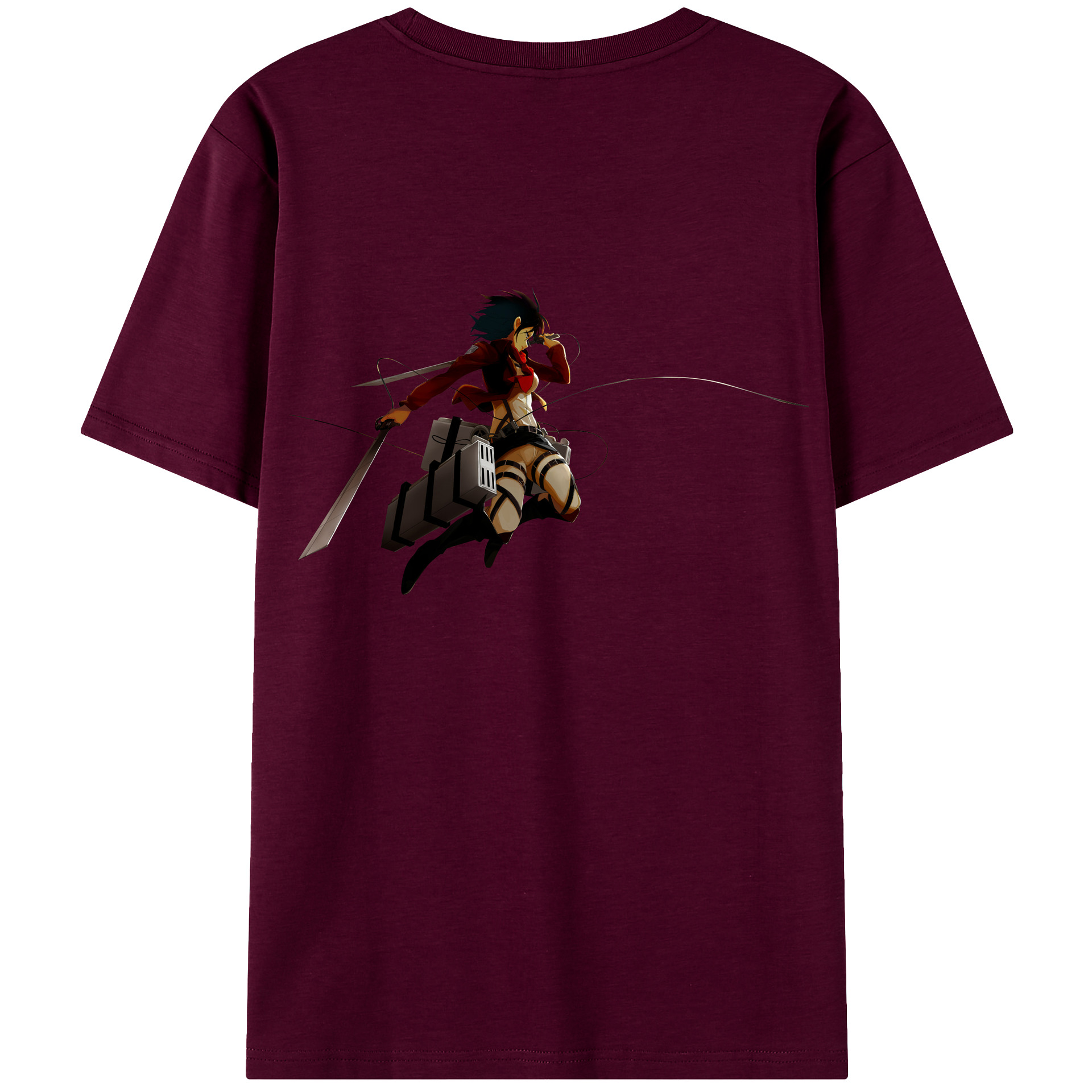 （画像用） 進撃の巨人 ミカサ·アッカーマン Attack on Titan Mikasa Ackerman レディース半袖Tシャツ(バックプリント)